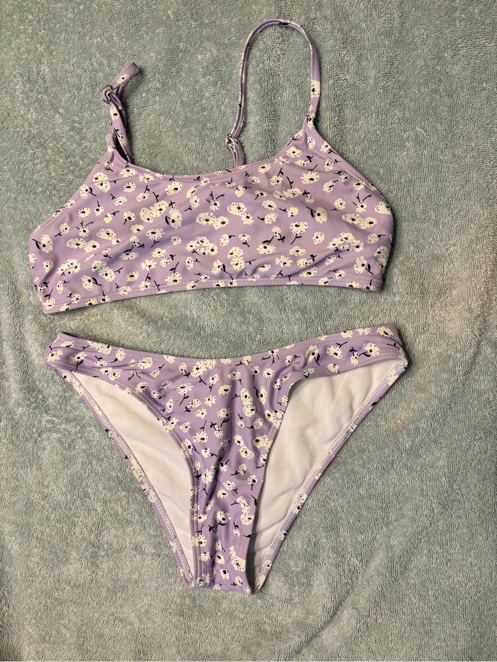 Women’s Lavender Floral Bikini Set - Bralette Top & Brief